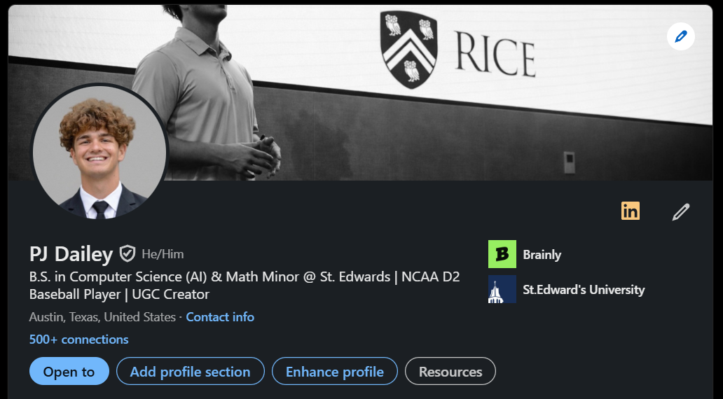 PJ Dailey LinkedIn profile screenshot
