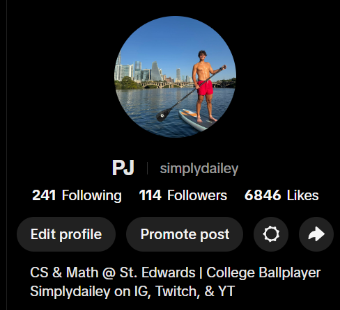 PJ Dailey TikTok profile screenshot